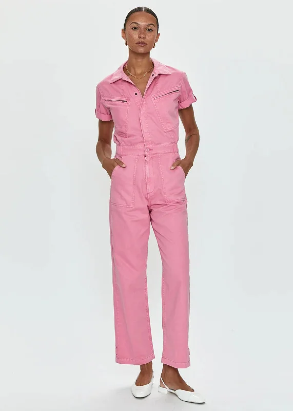 Campbell Aviator Jumpsuit - Peony Pink