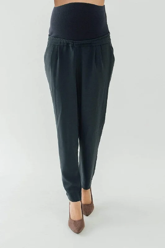 Chavela High Waist Semi-Baggy Maternity Pants Black