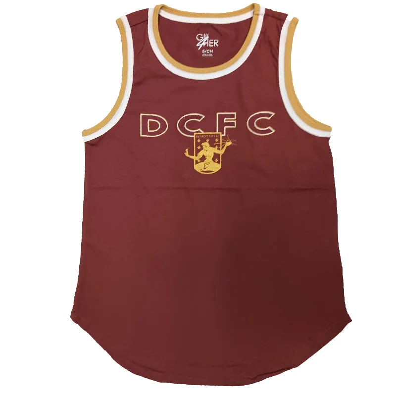 DCFC Women's Ringer Tank Top- Maroon