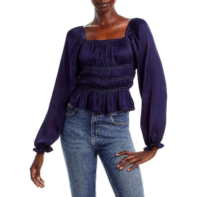 Bella Dahl Womens Smocked Bodice Pullover Top