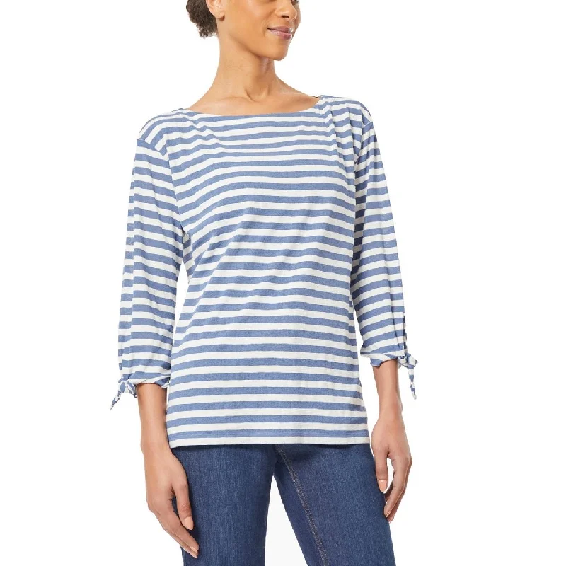 Jones New York Womens Striped Pullover Top