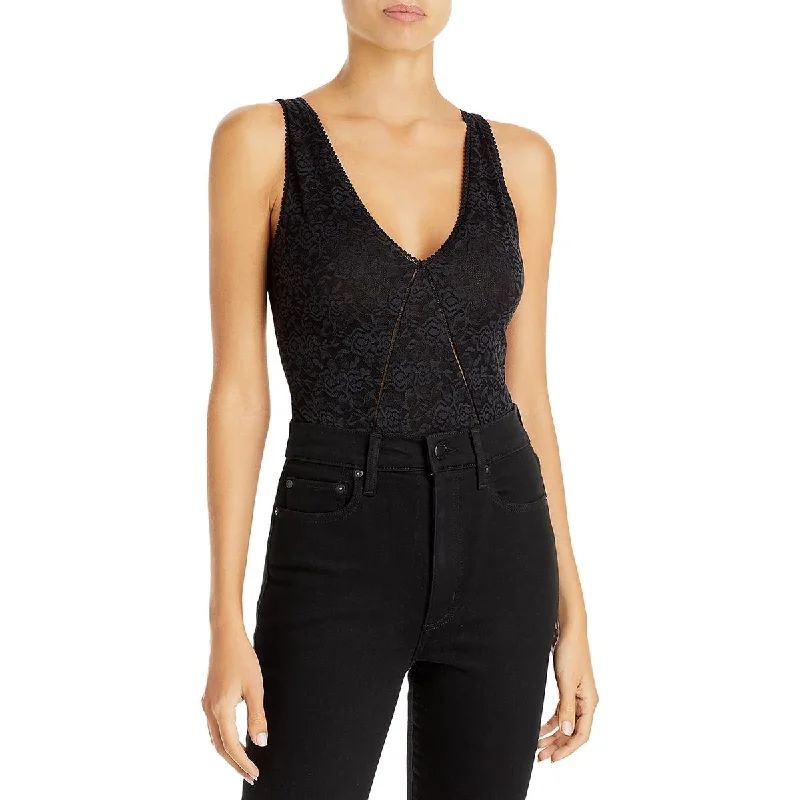 Jonathan Simkhai Womens Lace Sleeveless Bodysuit